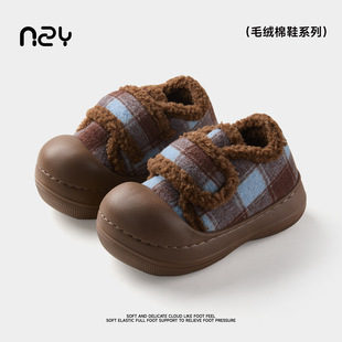 外穿增高厚底毛绒保暖外穿棉鞋 时尚 女冬季 棉鞋 女 复古大头鞋