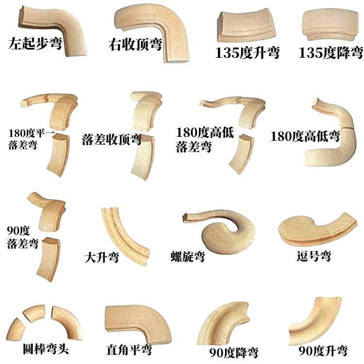 实木楼梯扶手异形弯头可定制橡胶木红橡榉木栏杆立柱