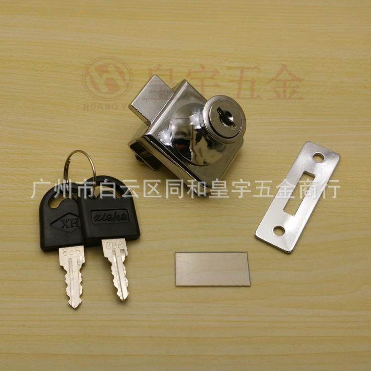 玻璃柜锁商场珠宝展示柜门锁单双门橱窗门锁手机柜台锁玻璃酒柜锁