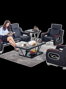 ShJ筠宝办公沙发茶几组合简约现代商务洽谈铁架沙发简易办公室沙