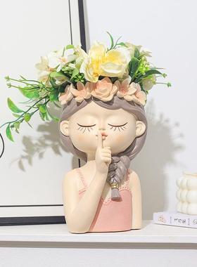 现代简约桌面仙女树脂多肉花盆家居阳台园艺景观花器盆栽容器