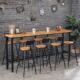 工业风铁艺酒吧吧台靠背椅收银台高脚凳咖啡厅休闲店桌椅组合