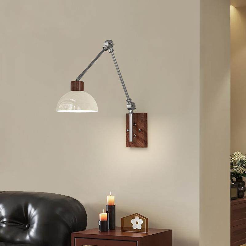 法式奶油风室内床头可伸缩壁灯主卧室客厅智能免布线可充电壁灯