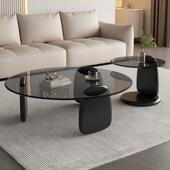 茶几桌家用客厅网红创意玻璃茶台圆形轻奢现代组合异形小户型边几