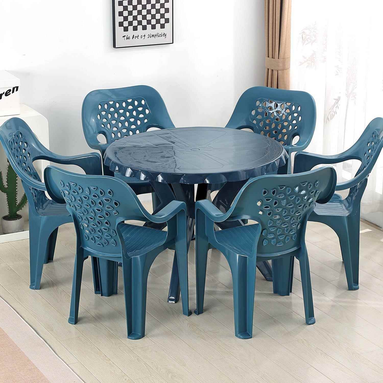 简约加厚塑料桌椅套装结实饭店餐桌餐椅组合熟胶成人户外椅可叠放