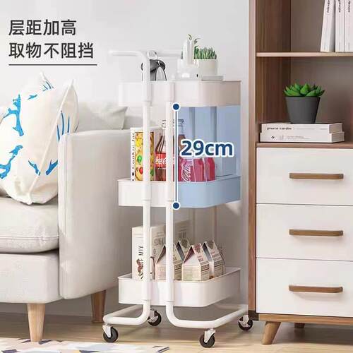 2020厨房置物架婴儿用品可架移纳动带轮小推落地多车层收架储物子