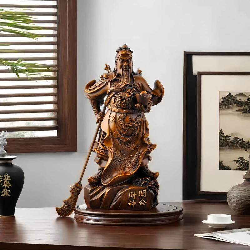 关羽神像摆件关二爷家庭供奉装饰办公室茶桌书桌公司店铺乔迁礼品