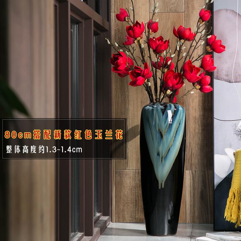 正品景德镇现代轻陶瓷落地大花瓶厅插花仿真奢花北摆欧新客中式装