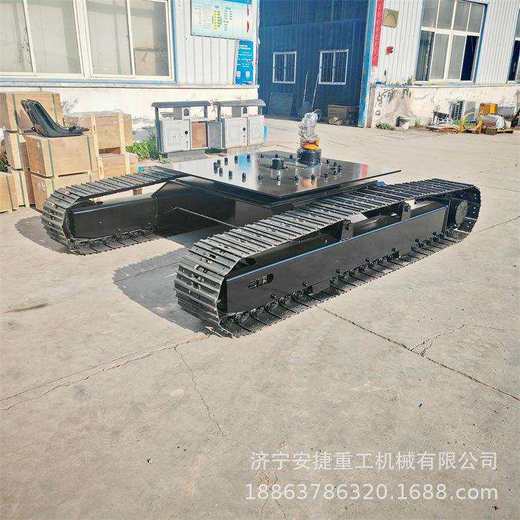 5-7吨钢制履带底盘总成 液压回转遥控履带底盘 出图设计链轨底盘