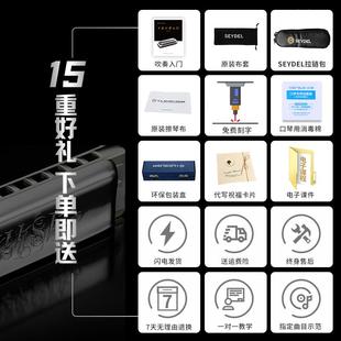 高档德国进口赛德SEYDEL十孔布鲁口琴184L闪7电初学高级专者斯业