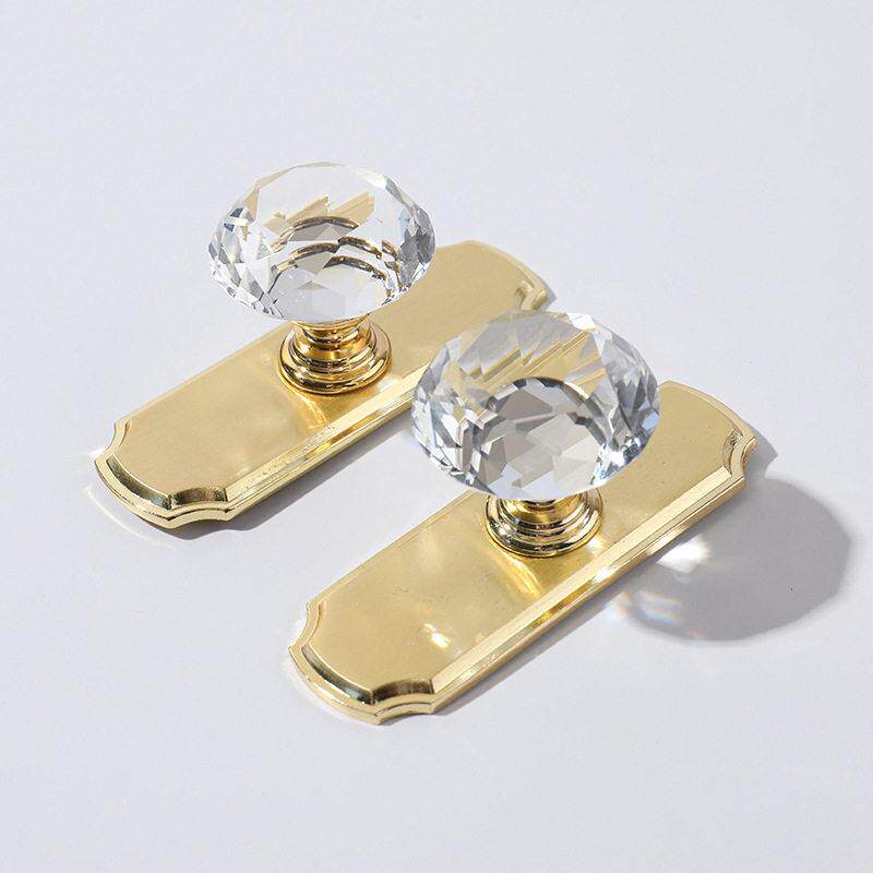水晶拉手档金色黑色锌合金底片床头柜拉手衣柜橱柜抽屉柜门把手