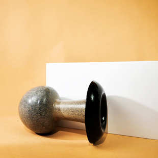 中古风细颈蘑菇头复古高档手工琉璃会所艺术插花摆件家居软装饰品