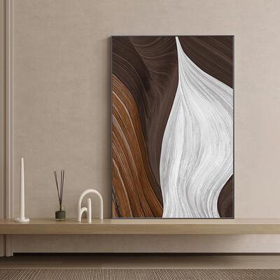 丝蕴现代轻奢厅装饰画沙背后竖QX202112客版落地挂画大幅抽象发玄