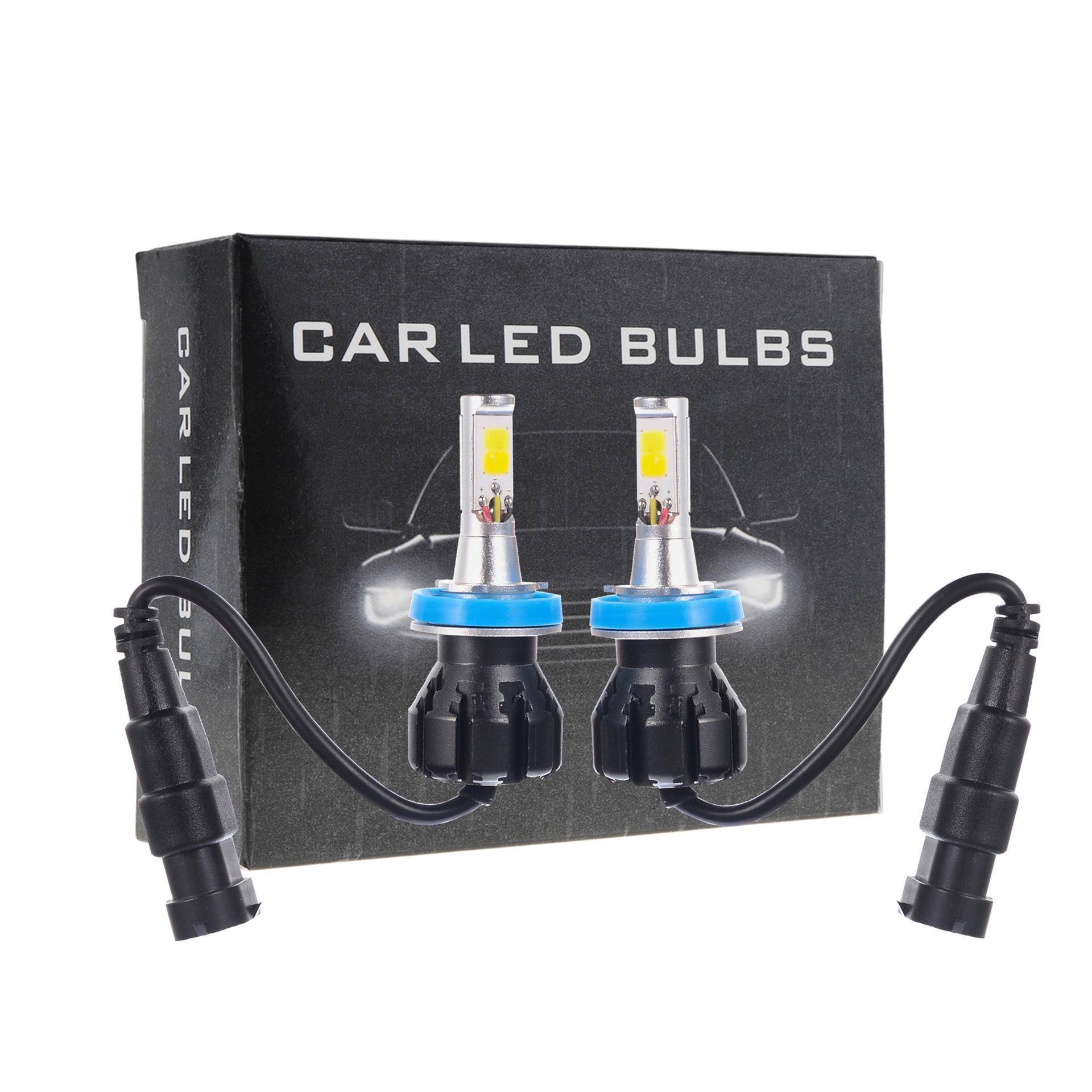 适用于新款汽车LED双色前雾灯 H8 H11 COB 24W 白光+黄金光
