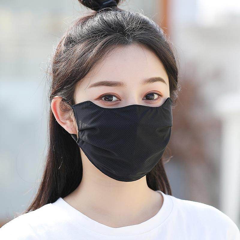 纯棉物理防晒口罩夏季女士薄款时尚可水洗透气遮阳面纱脸罩防沙尘