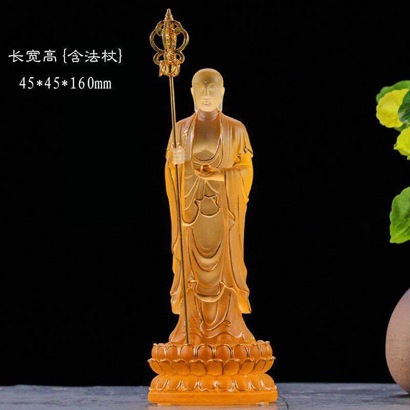 琉璃地藏王菩萨佛像居家供奉佛堂寺庙摆件客厅家用佛具谛听地藏像