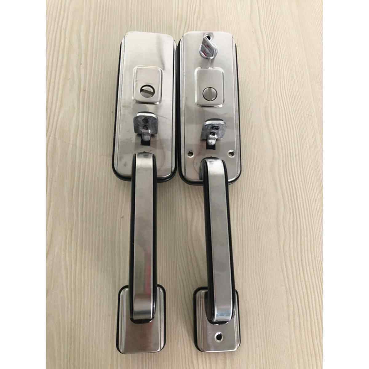 老式不锈钢拉手执手锁按压式把手铝合金门罗普斯金大门锁按钮手把