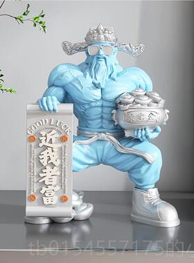 正品肌肉财神招财摆件店铺前台聚开财装饰品客厅用办家公室业工爷