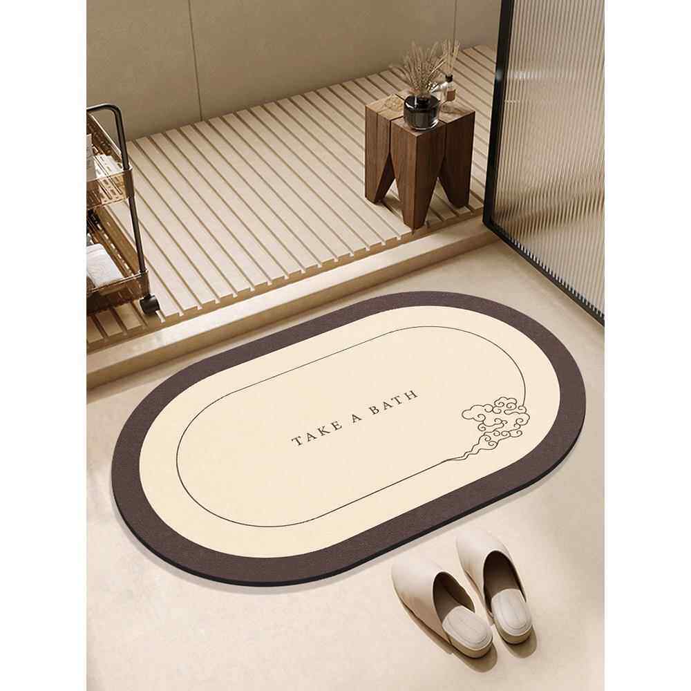 轻奢高端浴室地垫卫生间硅藻泥吸水垫速干防滑垫防摔家用门口脚垫
