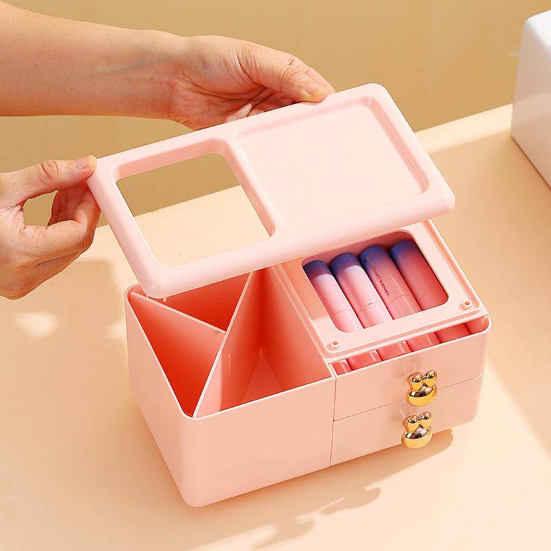 加厚桌面收纳盒办公室学生简约个性笔筒大容量塑料刷筒笔盒收纳箱