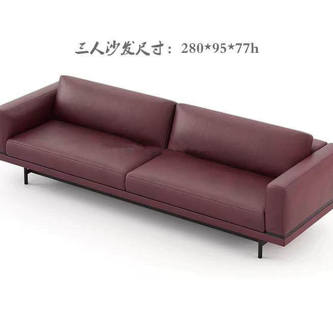 酒店北欧轻奢现代风设计师多人北欧意式极简直排沙发别墅区沙发