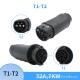 T1628 T1oT2 Schuk交流充电转接头T转T换头紫龙新能源 2T2