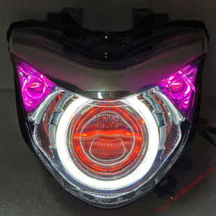 适用GW250大灯 改装 海5 LED双光透镜氙气灯大灯总成天使眼恶魔眼