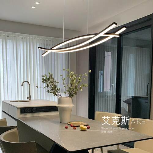 餐厅吊灯现代简约极简轻奢个性创意2026年新一字长条岛台餐桌吊灯