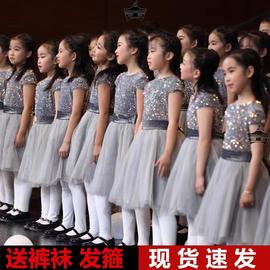 六一儿童合唱服中小学生诗歌朗诵演出服男女童舞蹈服亮片蓬蓬纱裙