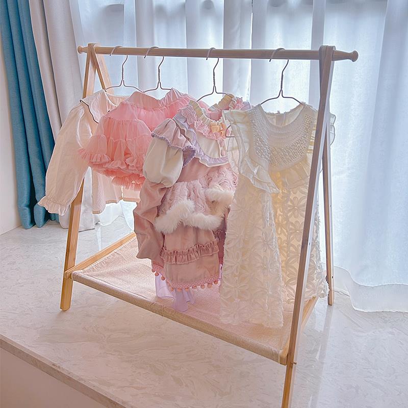 谋生家用飘窗小型挂衣架阳台迷你凉衣架简易落地矮衣帽架婴儿晾晒