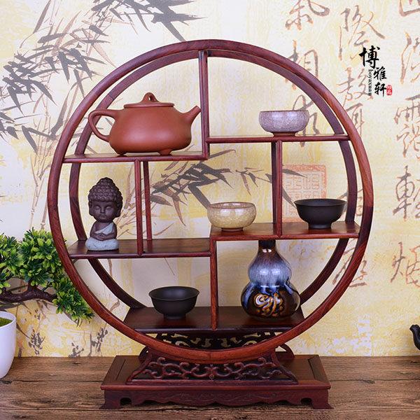 酸枝木小博古架茶壶架子红木中式多宝阁实木展示架摆件博古架小型