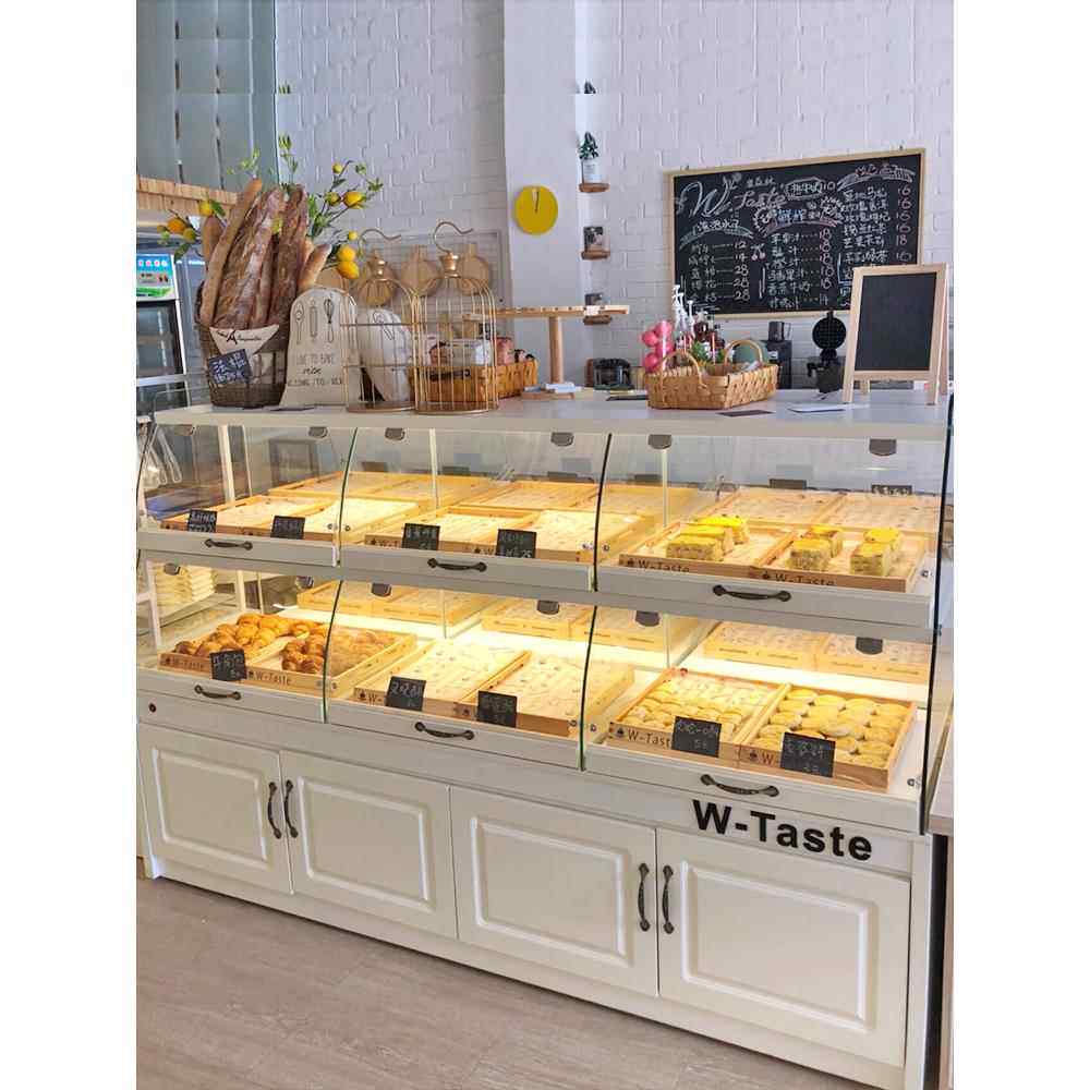 面包柜面包展示柜抽屉式中岛柜玻璃商用边柜蛋糕店展柜货架展示架