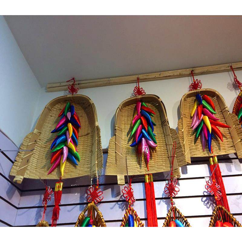 簸箕装饰挂件餐厅装潢公司采购簸箕挂件民俗工艺品料理挂件