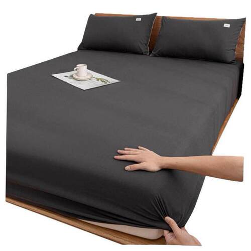 soft bed sheets fitted sheet cotton set 床垫套 纯色床笠床单