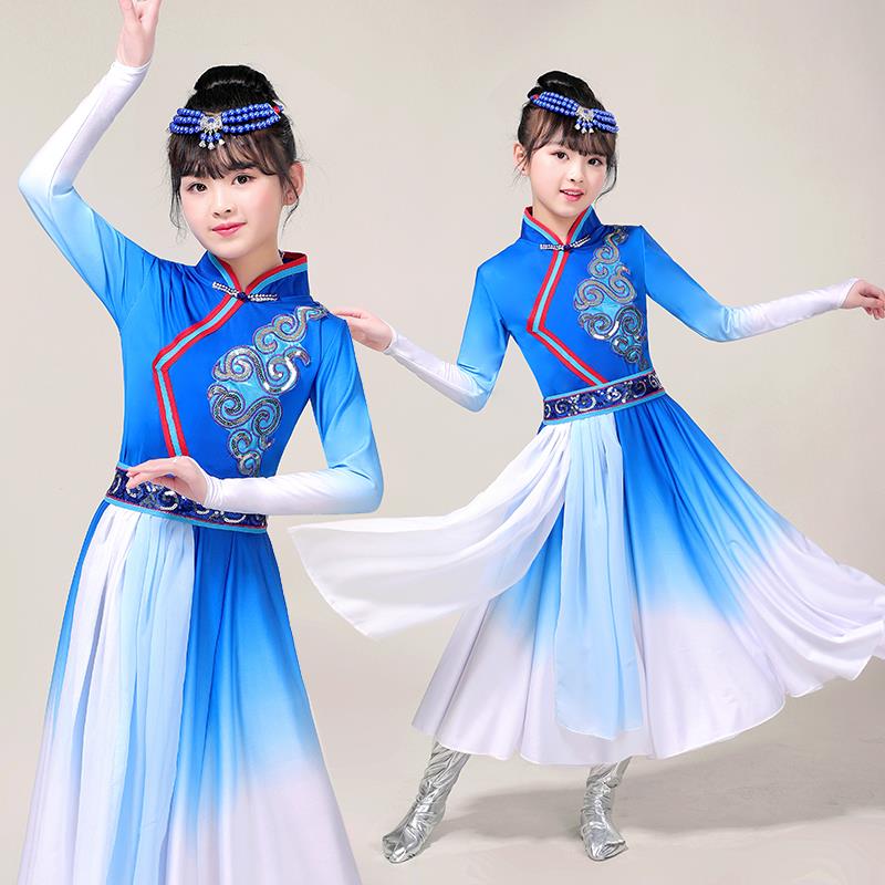 正品儿童蒙古蹈子演出服族少数民服装蒙族筷舞六舞一舞台表演服男