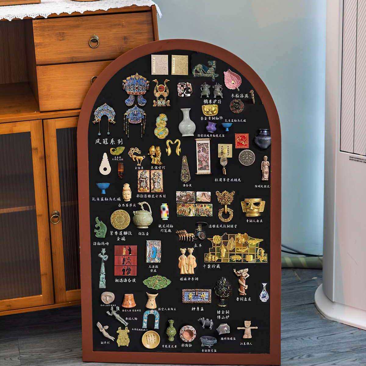 拱形冰箱贴展示板半圆磁性黑板挂式挂墙冰箱贴纳装饰磁吸磁铁黑板