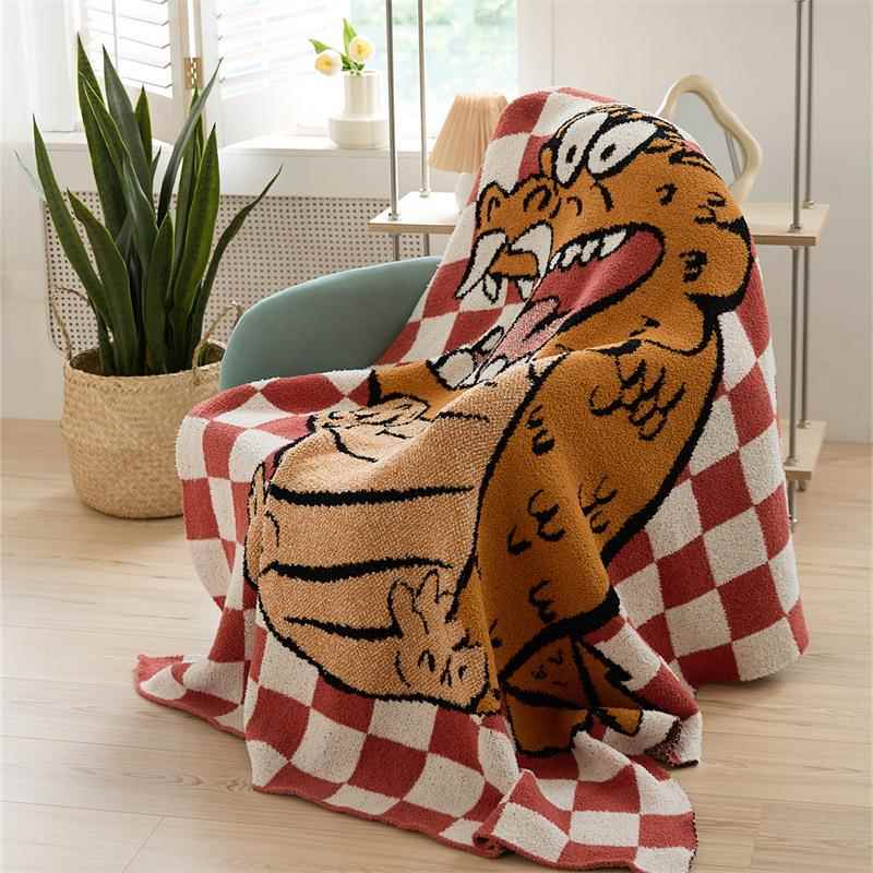 瑞新款龙半边绒25153毯乐休闲盖办公室午睡毯景子针织沙发毯欢龍