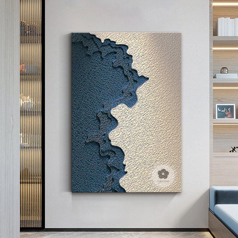 抽象高级感肌理砂岩挂画现代立体木雕手绘玄关壁画浮雕大气装饰画