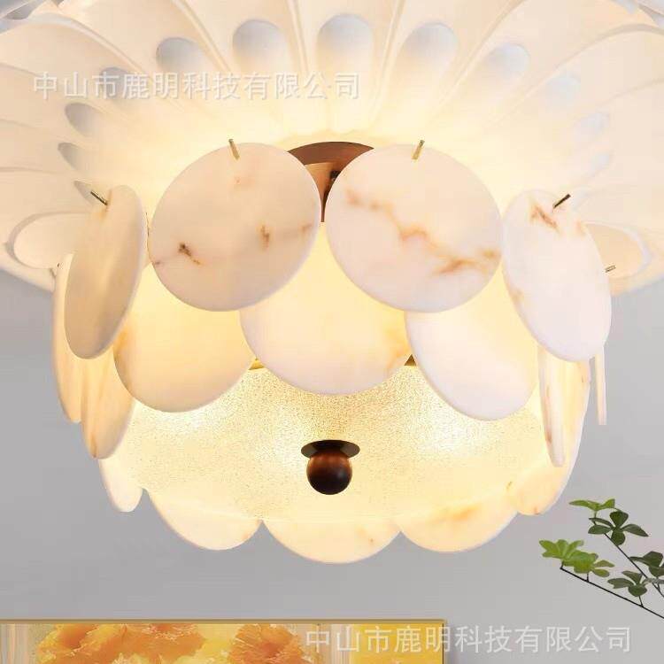 法式中古风仿云石吸顶灯简约客厅温馨卧室个性创意餐厅装饰吸顶灯