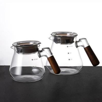 mrwater带盖咖啡分享壶耐热透明玻璃壶带刻度可电陶炉加热咖啡壶