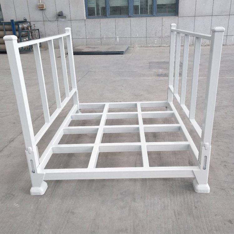 面料货架销售托盘厂家供应折叠式可堆叠双围栏周转料架量大优惠
