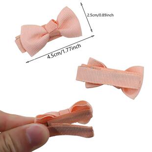 12Pcs Ribbon Hair Cli Grosgrain Kids Solid 4.5cm Lot Bowknot