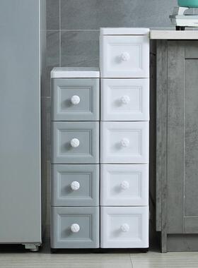 15cm宽夹缝收纳柜抽屉式厨房卫生间储物柜子浴室缝隙窄多层置北金