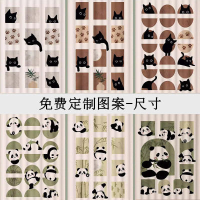 橱柜遮挡帘厨房门帘防尘防水滑轨拉帘无门柜子碗柜灶台杂物遮丑帘