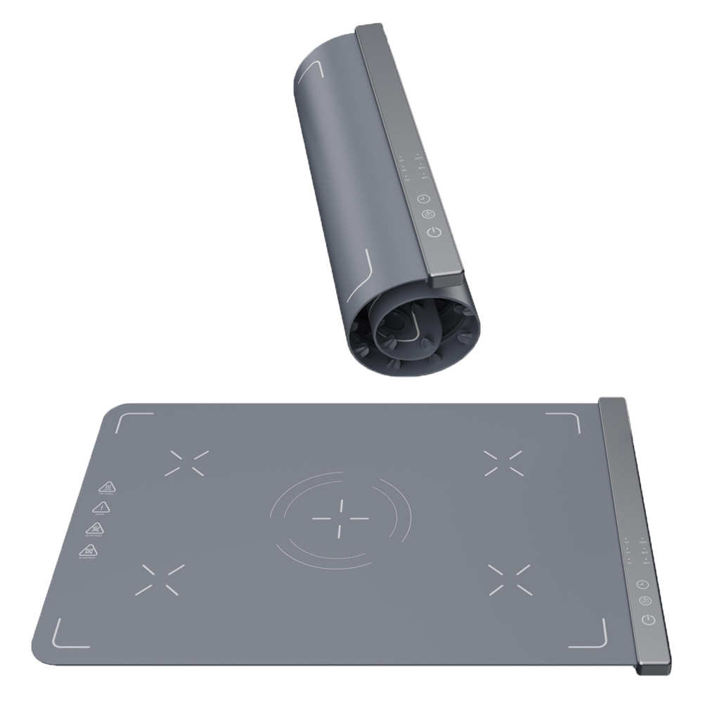 2025新款硅胶暖菜板热菜版家用折叠暖菜板恒温方形餐垫卷轴保温垫