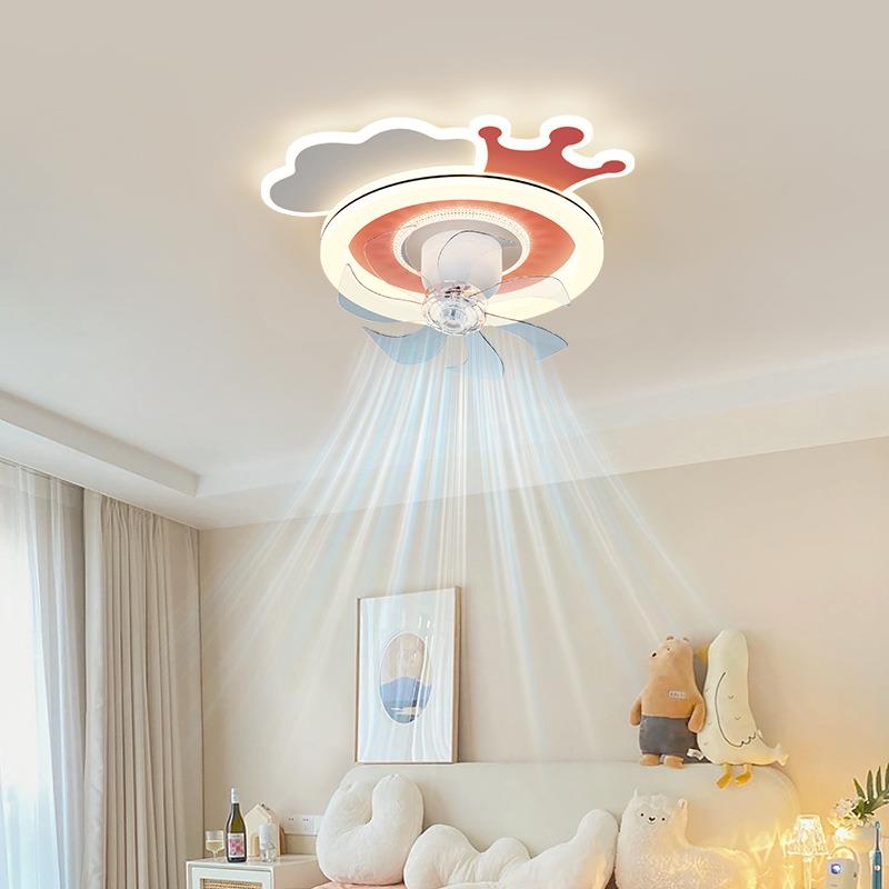 【严童室选】儿房间灯男孩卧顶LED护眼飞机摇头风扇灯电扇414吸灯