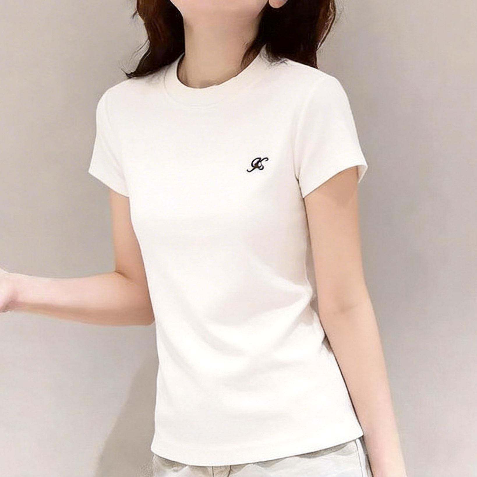 韩版修身显瘦高弹短袖T恤女2026夏季新款运动风吸汗透气休闲上衣