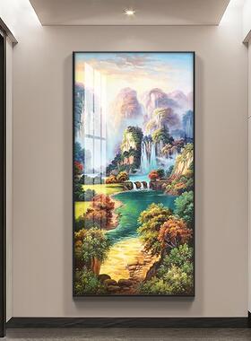 山画户玄关00909入画景流风水生财大气招财靠山走廊过道挂画水现