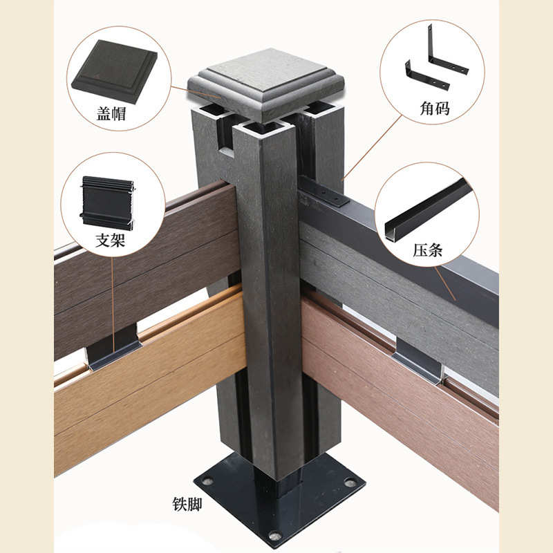 成都户外塑木二代围栏栅栏板花园阳台防腐木庭院别墅露台塑木护栏