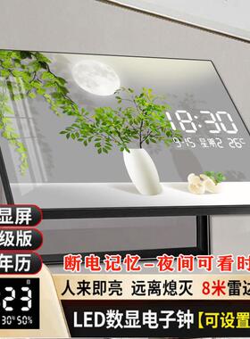 电表箱装饰画 画2024新款带钟表电线 线盒遮挡配电箱钟表led装饰